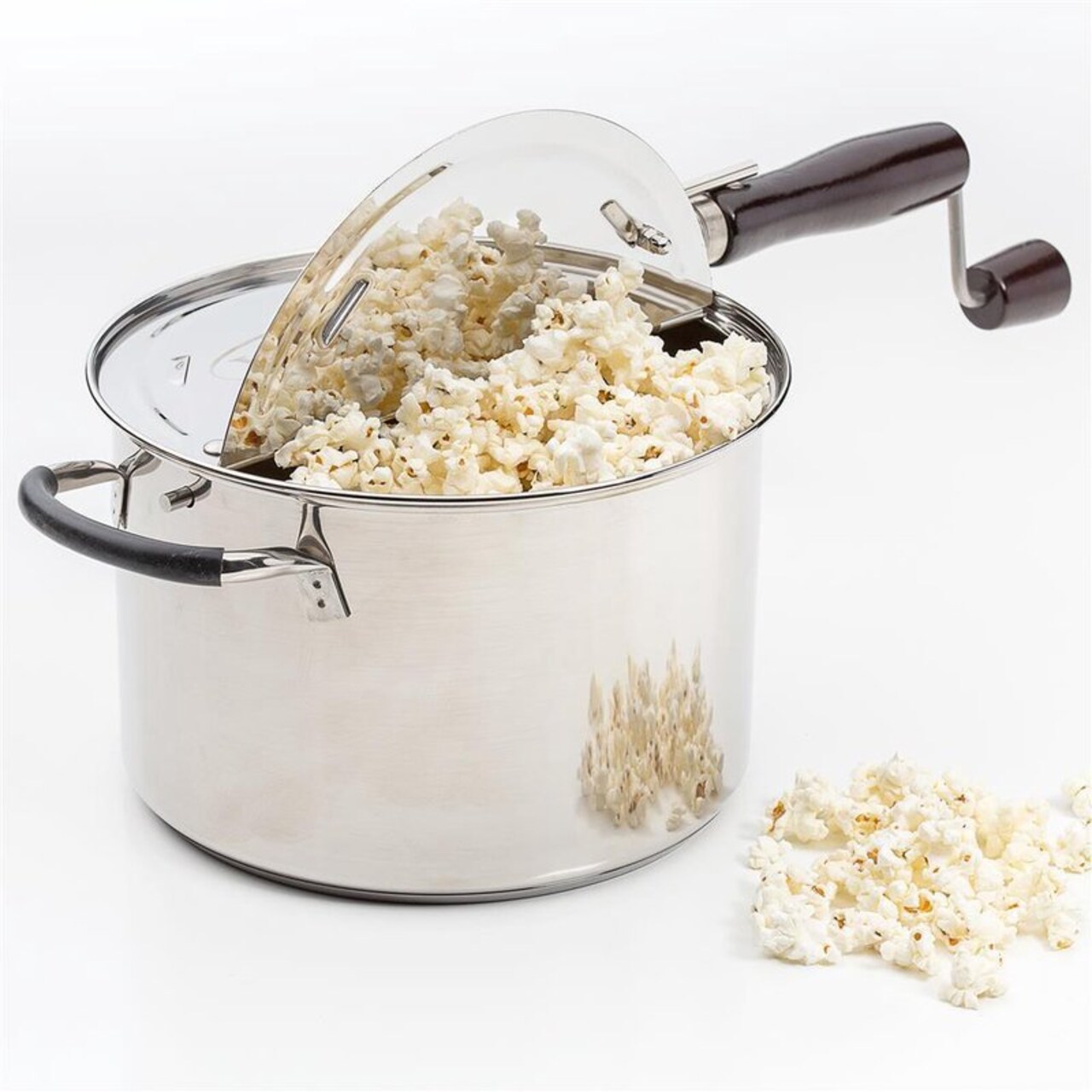Victorio Stainless Steel Stovetop Popcorn Popper Easy Pour Magnetic Lid 6 Quart
